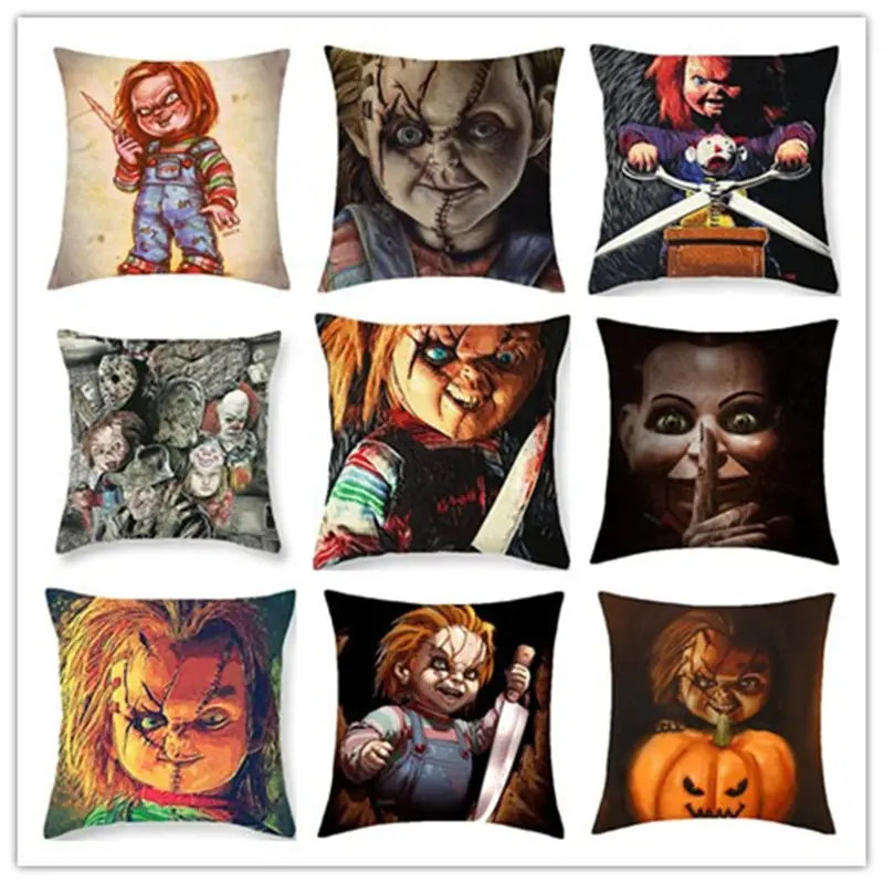 

Northern Europe Cushion Cover Horror doll Movie Peach skin Home Decorative for Sofa Car Pillows Cover home decor pillow case