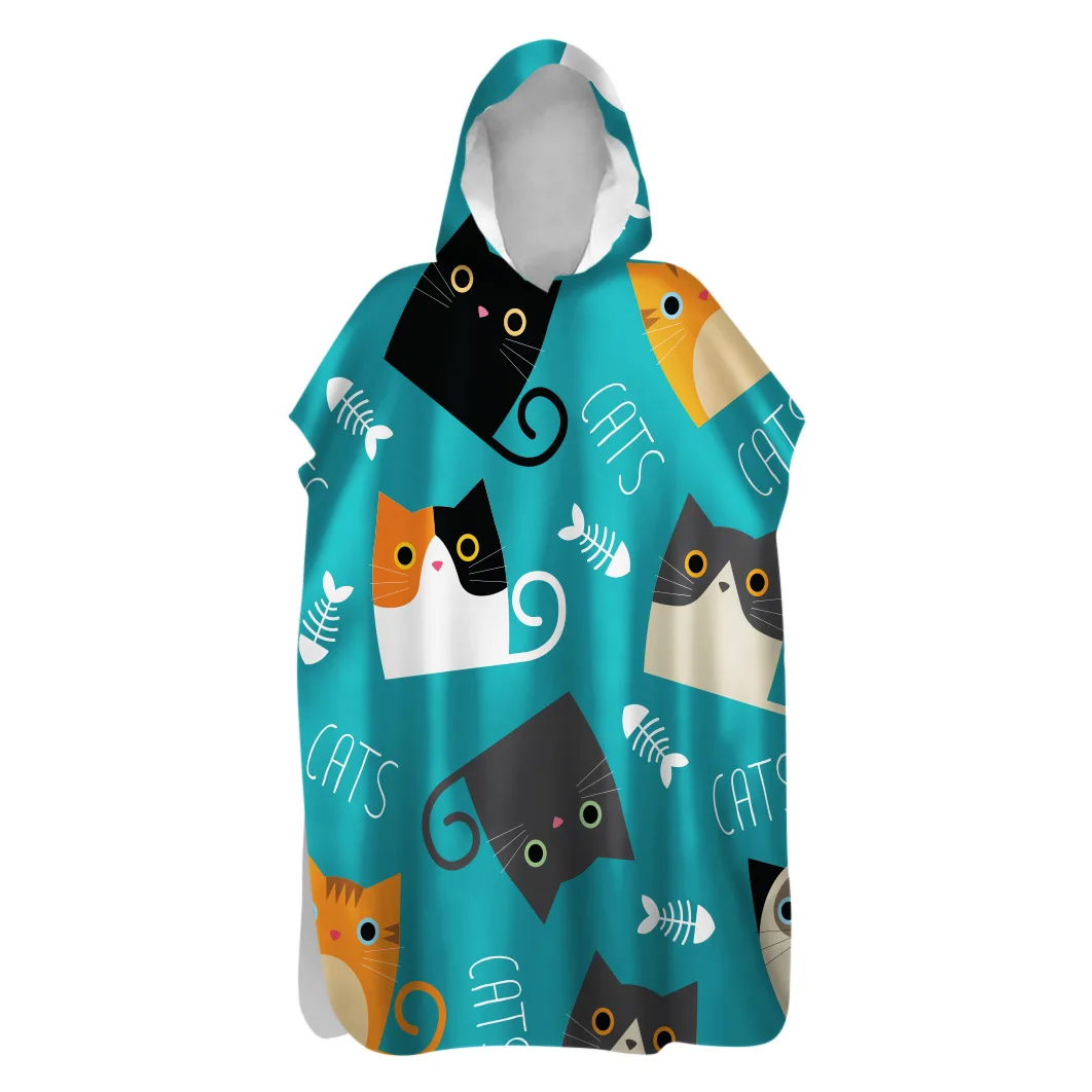 Cartoon Cat Hooded Beach Towel Quick Dry Soft Flannel Wetsuit Changing Poncho Towel Bathrobe Gym Surf Fitness Bath Towel Adults
Cartoon Cat Hooded Beach Towel Quick Dry Soft Flannel Wetsuit Changing Poncho Towel Bathrobe Gym Surf Fitness Bath Towel Adults