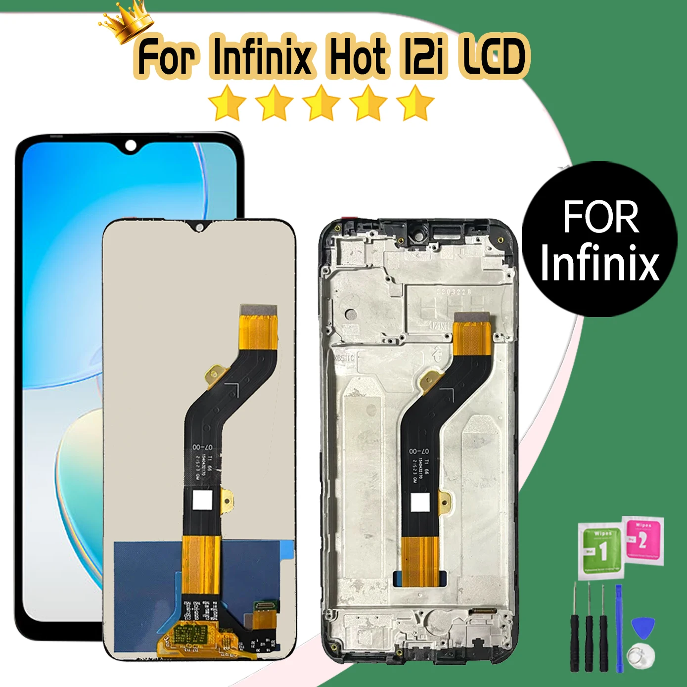 100% протестированный 6 6-дюймовый ЖК-дисплей оригинальный для Infinix Hot 12i X665 X665B
