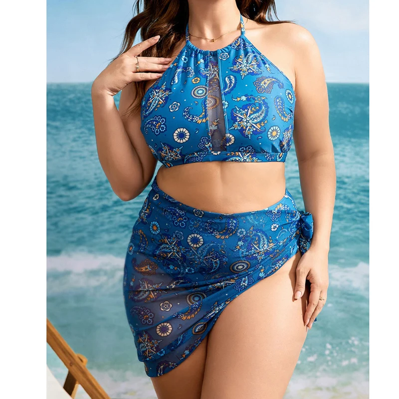 

2023 New Bikini Beach Skirt Tunics for Beach Cover up Swimsuit Women Ruffle Biquini Bathing Suit Summer Beach Wear Swim Suit