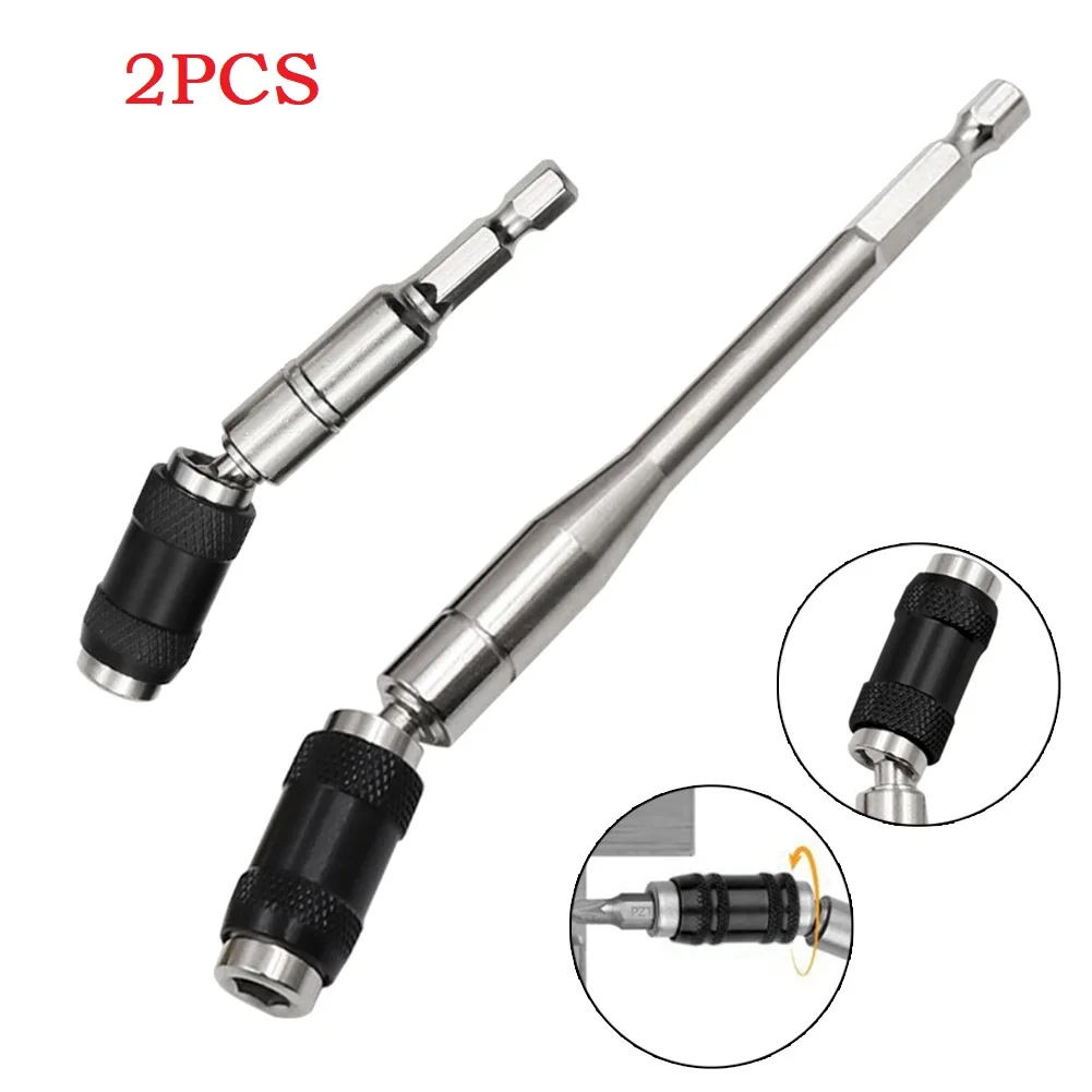 2pcs 1/4'' Hex Shank Extension Rod Magnetic Ring Screwdriver Bits Holder Quick Change Pivoting Bit Holder Hand Tools 88/145mm
2pcs 1/4'' Hex Shank Extension Rod Magnetic Ring Screwdriver Bits Holder Quick Change Pivoting Bit Holder Hand Tools 88/145mm