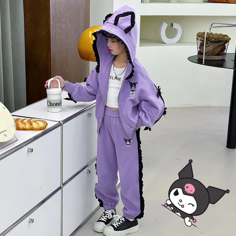 Sanrio Girls' Coat Set Kuromi Fleecing Autumn and Winter Fashion Casual for Little Girls Children's Two-Piece Suit
Sanrio Girls' Coat Set Kuromi Fleecing Autumn and Winter Fashion Casual for Little Girls Children's Two-Piece Suit