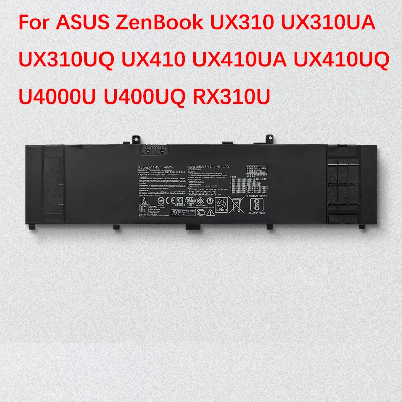 

NEW B31N1535 Battery FOR ASUS ZenBook UX310 UX310UA UX310UQ UX410 UX410UA UX410UQ U4000U U400UQ RX310U 11.4V 48WH