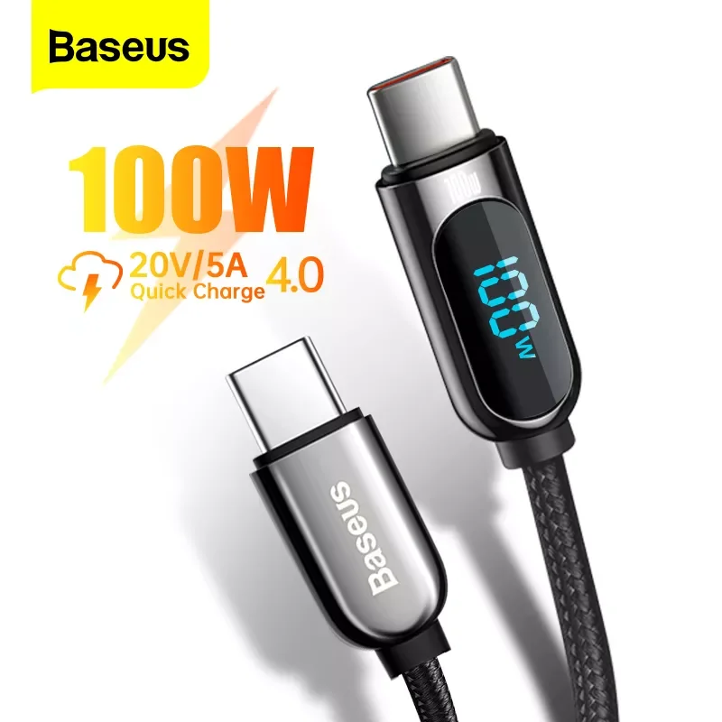 Baseus LED Display USB Type C Cable For Xiaomi 10 Huawei Samsung 5A Fast Charging Charger USBC USB-C Data Cable Type-C Wire Cord
Baseus LED Display USB Type C Cable For Xiaomi 10 Huawei Samsung 5A Fast Charging Charger USBC USB-C Data Cable Type-C Wire Cord