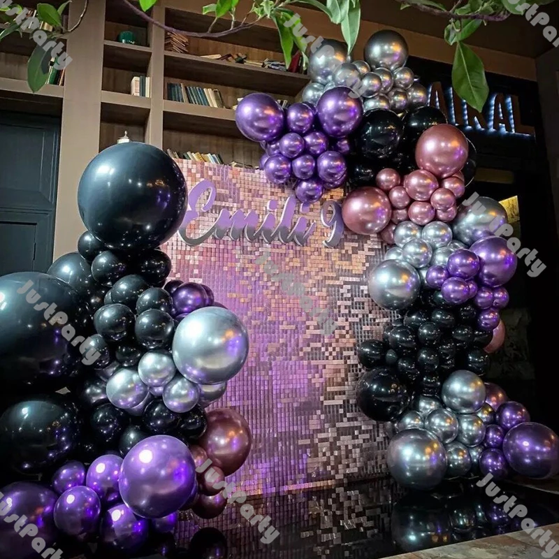 163pcs Matte Black Latex Wedding Balloons Garland Birthday Party Decoration Chrome Silver Purple Hot Pink Balloon Arch Decor DIY
163pcs Matte Black Latex Wedding Balloons Garland Birthday Party Decoration Chrome Silver Purple Hot Pink Balloon Arch Decor DIY