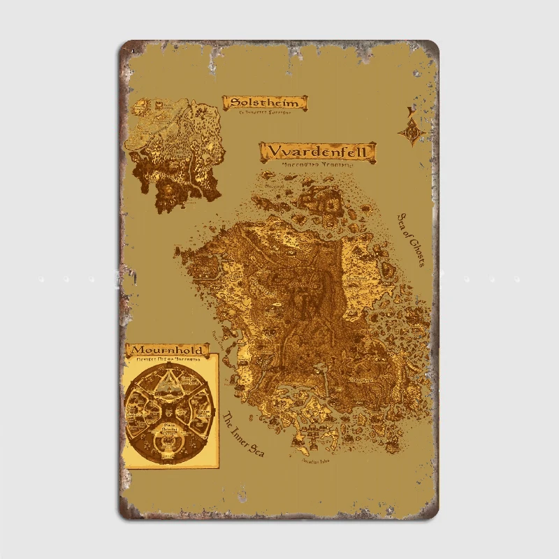Remastered Brown Aged Morrowind HD Map Metal Tin Sign Truck Indoor and Outdoor Home Bar Coffee Kitchen Wall Decoration
Remastered Brown Aged Morrowind HD Map Metal Tin Sign Truck Indoor and Outdoor Home Bar Coffee Kitchen Wall Decoration