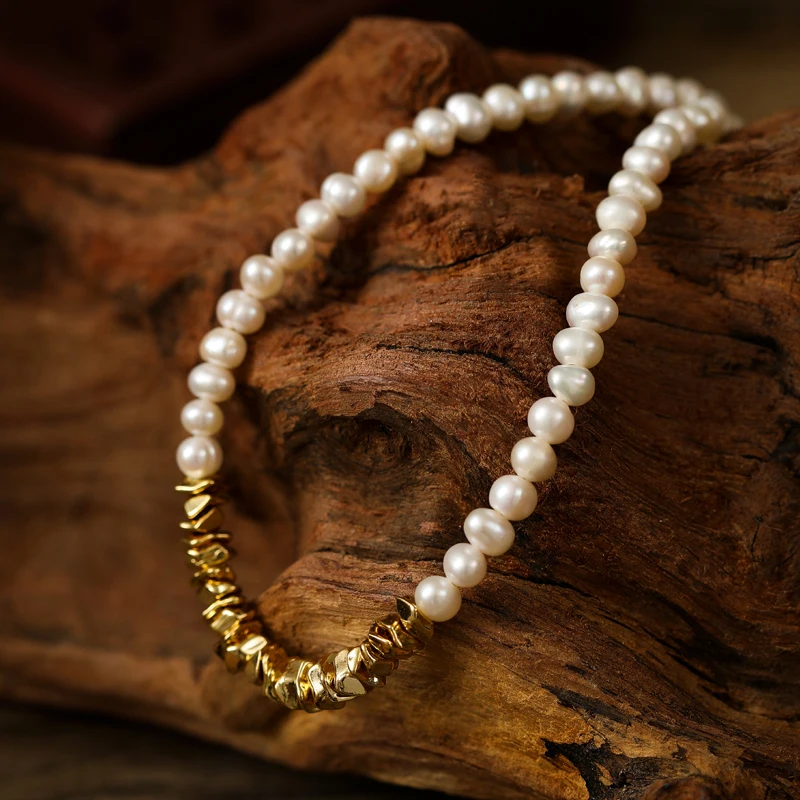Retro Natural Freshwater Pearl Necklace For Woman Broken Gold Necklace High-quality Luxury Clavicle Chain Party Wedding Jewelry
Retro Natural Freshwater Pearl Necklace For Woman Broken Gold Necklace High-quality Luxury Clavicle Chain Party Wedding Jewelry