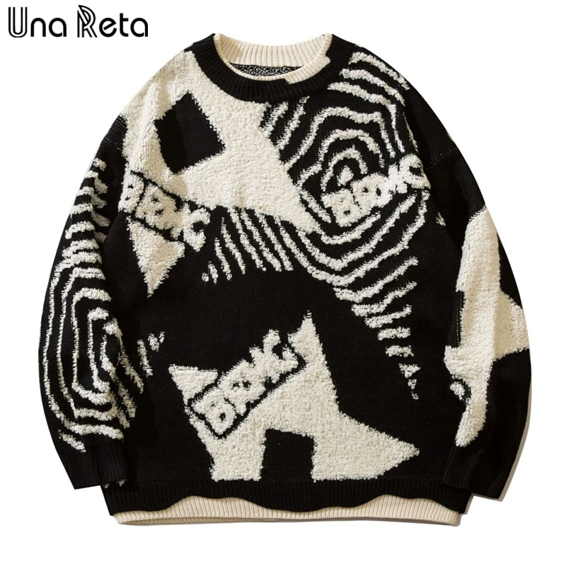 Уличная одежда Una Reta, вязаный свитер в стиле хип-хоп, Ретро пуловер, Осень-зима, повседневный жаккардовый Свитер оверсайз с принтом
Уличная одежда Una Reta, вязаный свитер в стиле хип-хоп, Ретро пуловер, Осень-зима, повседневный жаккардовый Свитер оверсайз с принтом