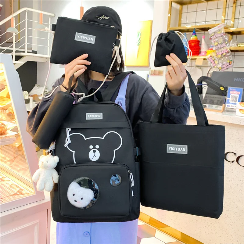 5 Pcs Sets Teenage Girls Kids Schoolbag Women Canvas Backpacks Kawaii College Student Book Bags Travel Laptop Bagpack Mochila
5 Pcs Sets Teenage Girls Kids Schoolbag Women Canvas Backpacks Kawaii College Student Book Bags Travel Laptop Bagpack Mochila