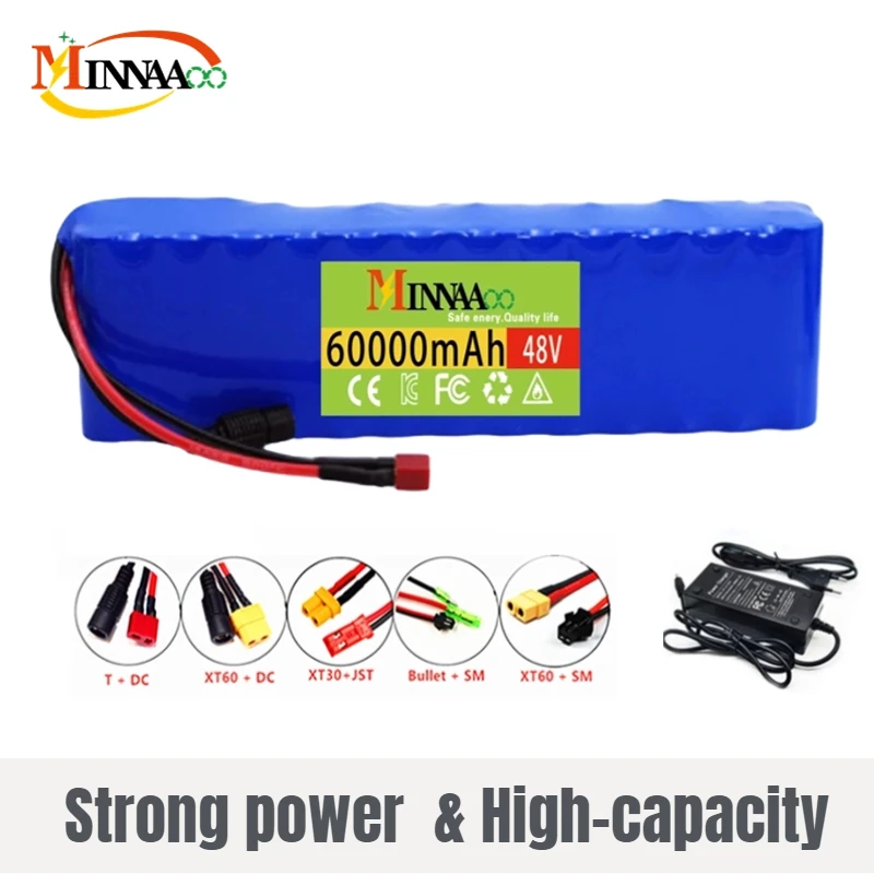 High Capacity 13S2P 48v 60Ah 18650 Li-ion Battery for Bafang Electric Bike Retrofit Kit 1000w 54.6V 2A Charger + XT60 Plug
High Capacity 13S2P 48v 60Ah 18650 Li-ion Battery for Bafang Electric Bike Retrofit Kit 1000w 54.6V 2A Charger + XT60 Plug