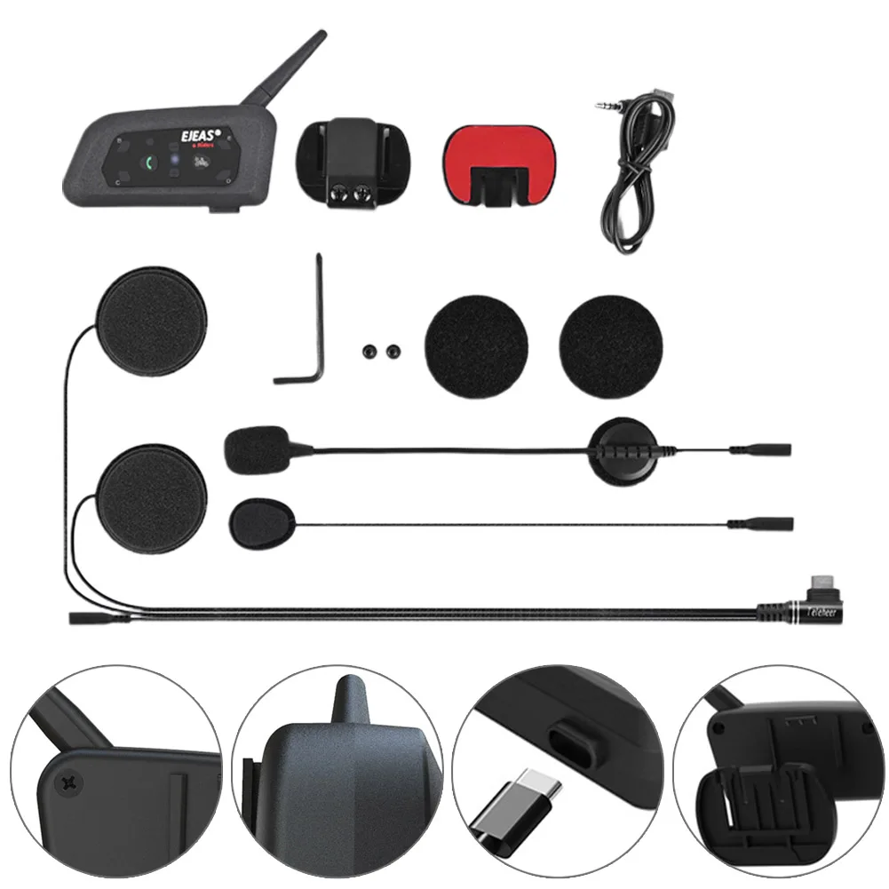 EJEAS V6 Pro Helmet Intercom Bluetooth Headset W/ 1200M BT With Interphone Communicator Stereo Bluetooth 5.1 Headset E-bike Part
EJEAS V6 Pro Helmet Intercom Bluetooth Headset W/ 1200M BT With Interphone Communicator Stereo Bluetooth 5.1 Headset E-bike Part