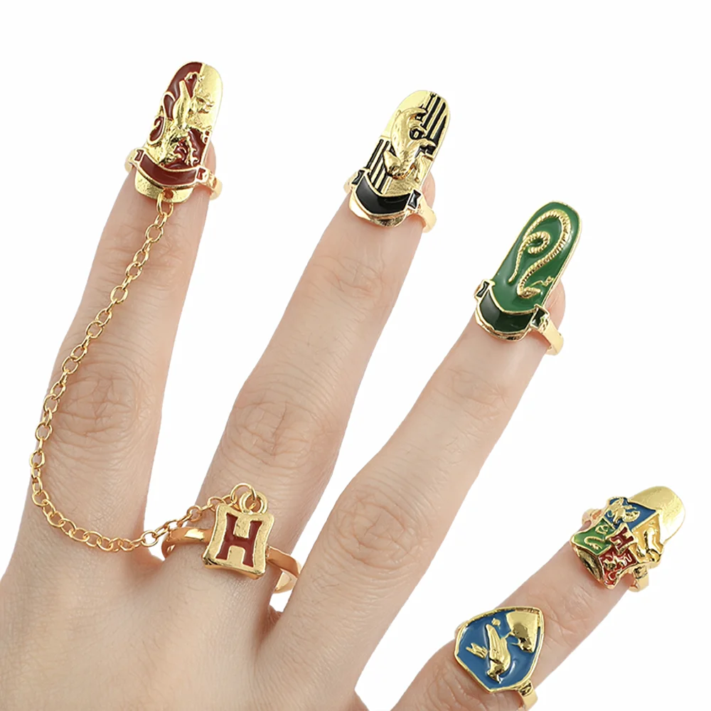 Harry Potter Nail Rings Hogwarts Gryffindor Slytherin Hufflepuff Ravenclaw Open Fingernail Rings Women Y2K Jewelry Finger Bands
Harry Potter Nail Rings Hogwarts Gryffindor Slytherin Hufflepuff Ravenclaw Open Fingernail Rings Women Y2K Jewelry Finger Bands