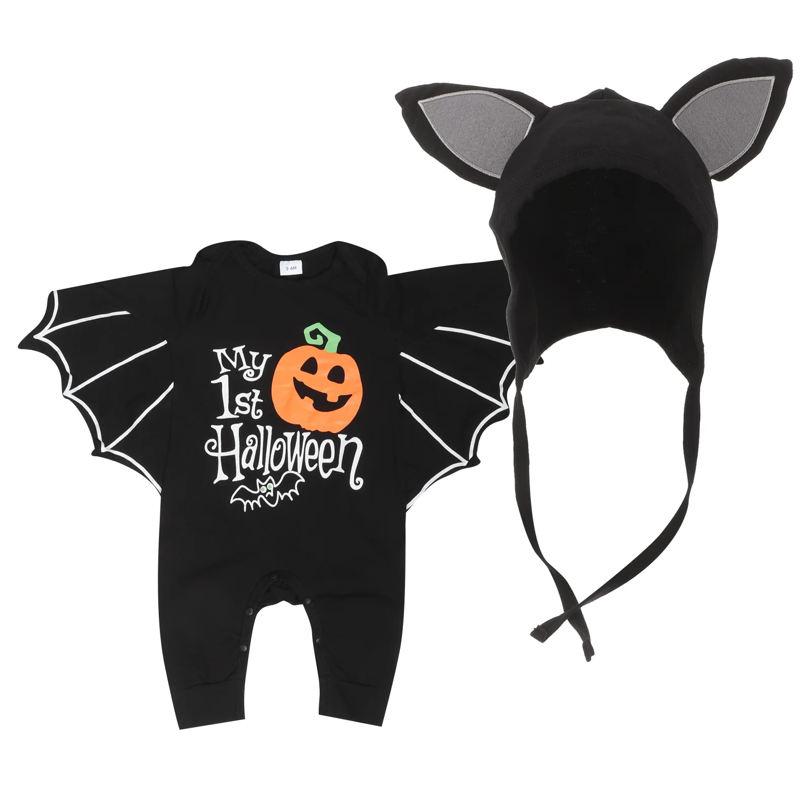 1 Set Infant Clothes Halloween Toddler Romper Bat Sleeve Infant Romper Toddler Girl Romper with Hat
1 Set Infant Clothes Halloween Toddler Romper Bat Sleeve Infant Romper Toddler Girl Romper with Hat