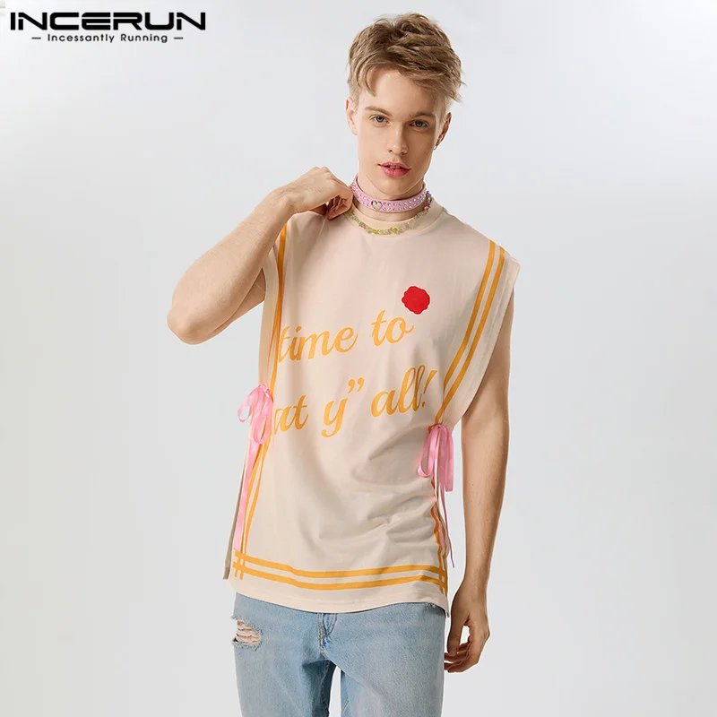 2023 Men Tank Tops Printing O-neck Summer Sleeveless Split Side Lace Up Vests Streetwewar Fashion Men Clothing S-5XL INCERUN
2023 Men Tank Tops Printing O-neck Summer Sleeveless Split Side Lace Up Vests Streetwewar Fashion Men Clothing S-5XL INCERUN