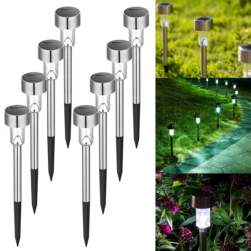 12 Pack Solar Lights Outdoor Garden Led Light Landscape/Pathway Lights Stainless Steel
12 Pack Solar Lights Outdoor Garden Led Light Landscape/Pathway Lights Stainless Steel