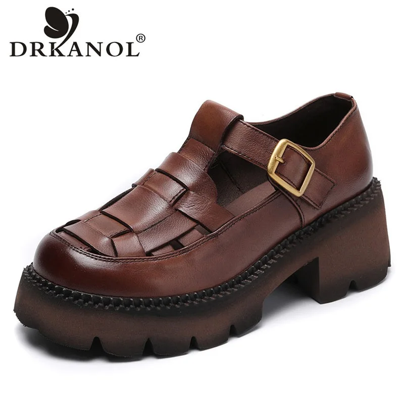 DRKANOL Handmade Weave Women Platform Shoes Summer Hollow Breathable Thick Heel Retro Round Toe Loafers For Women Casual Shoes
DRKANOL Handmade Weave Women Platform Shoes Summer Hollow Breathable Thick Heel Retro Round Toe Loafers For Women Casual Shoes