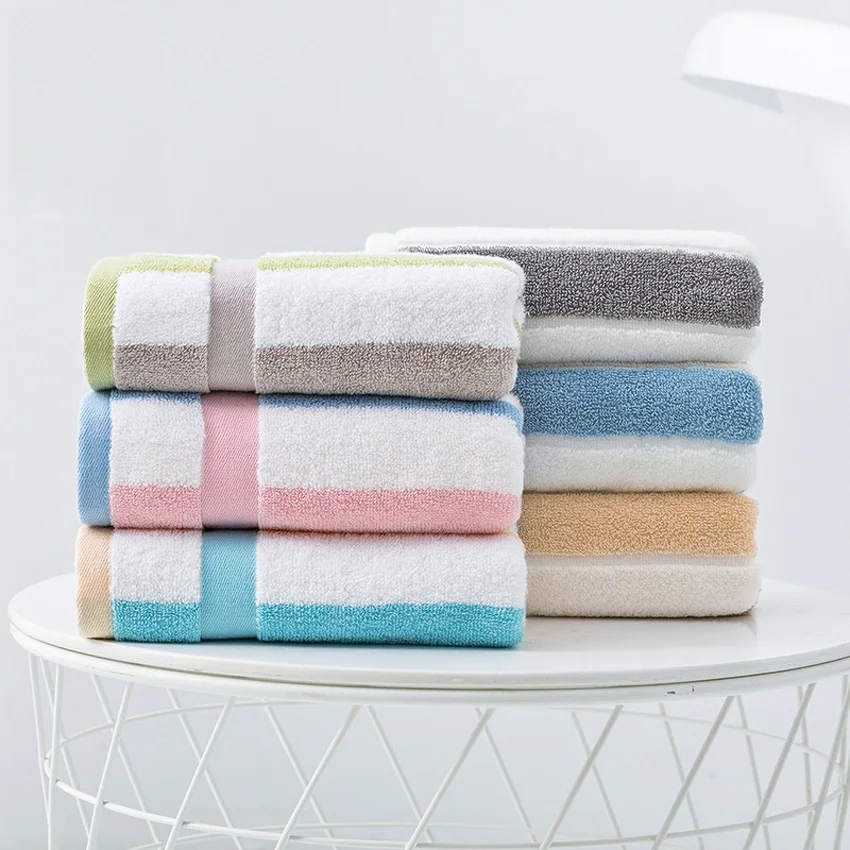

Pure Cotton Rainbow Color Striped Face Towel 34x76cm Soft Hand Towels For Adults Kids Strong Absorbent Bathroom Spa Sport Towel