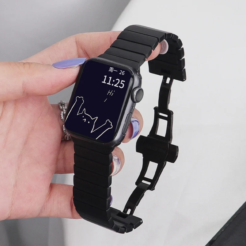 Браслет звеньевой для apple watch band 45 мм 41 мм 44 мм 40 мм 42 38 мм, металлическая пряжка-бабочка для iwatch 7/6/5/4/3/2/SE
Браслет звеньевой для apple watch band 45 мм 41 мм 44 мм 40 мм 42 38 мм, металлическая пряжка-бабочка для iwatch 7/6/5/4/3/2/SE