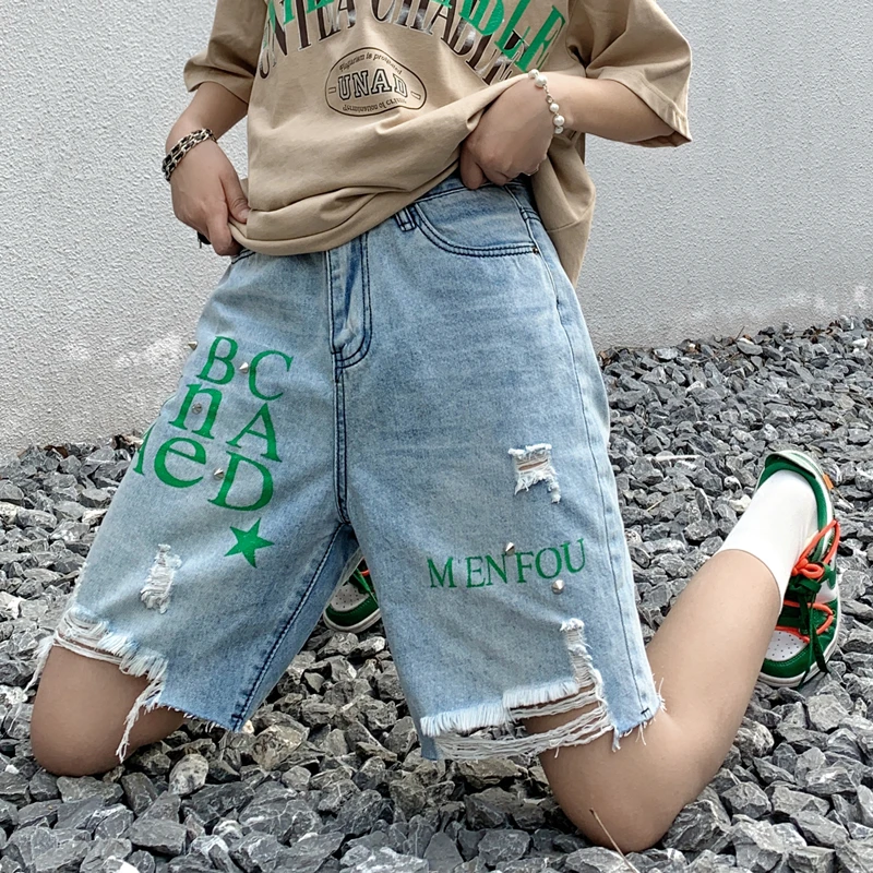 Letter Print Jeans Shorts Womens Gothic Fashion Trends Ripped Streetwear Bottoms Teenage Girls Boyfriend Style Baggy Denim Pants
Letter Print Jeans Shorts Womens Gothic Fashion Trends Ripped Streetwear Bottoms Teenage Girls Boyfriend Style Baggy Denim Pants