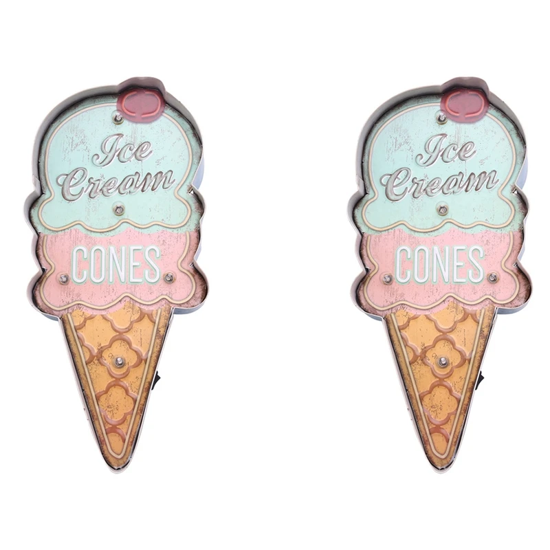 2X Ice Cream Signs Vintage Cafe Shop Decorative Neon Light Home Decor Metal Plate For Wall Retro Coffee Plaque
2X Ice Cream Signs Vintage Cafe Shop Decorative Neon Light Home Decor Metal Plate For Wall Retro Coffee Plaque