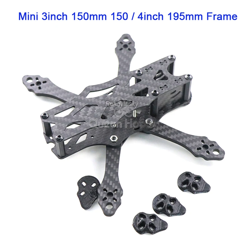 Mini 3inch 150mm 150 / 4inch 195mm 195 Carbon Fiber Frame Kit with 4mm Thickness Arms for For APEX FPV Racing Drone Quadcopter
Mini 3inch 150mm 150 / 4inch 195mm 195 Carbon Fiber Frame Kit with 4mm Thickness Arms for For APEX FPV Racing Drone Quadcopter