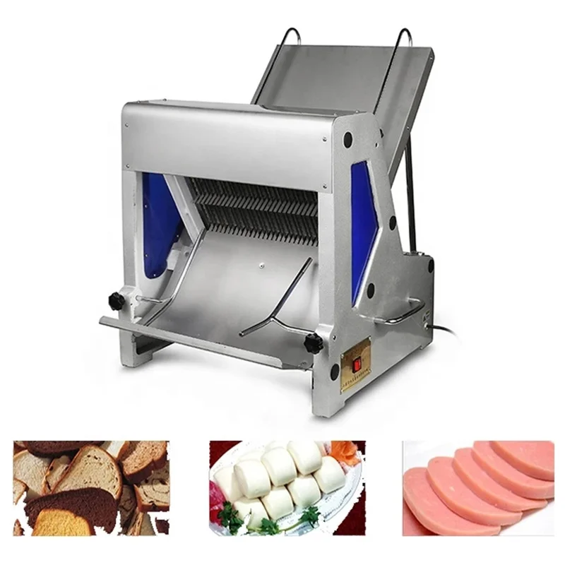 

Automatic Small Electric Bread Slicer Toast Loaf Bread Slicing Machine With 304 Stainless Steel Bread Cutter