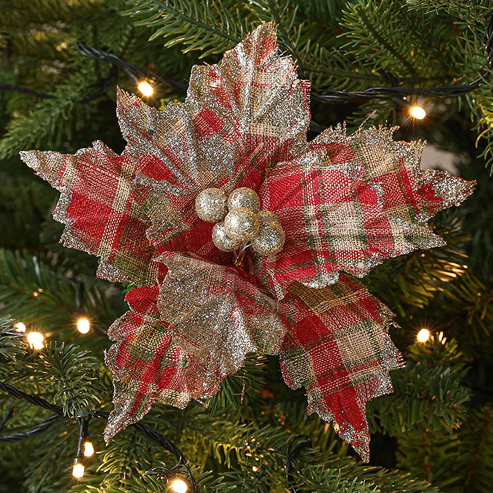 5pcs Christmas Flower Artificial Poinsettia Flower Head Xmas Tree Decoration Home New Year Navidad Gift 2024
5pcs Christmas Flower Artificial Poinsettia Flower Head Xmas Tree Decoration Home New Year Navidad Gift 2024