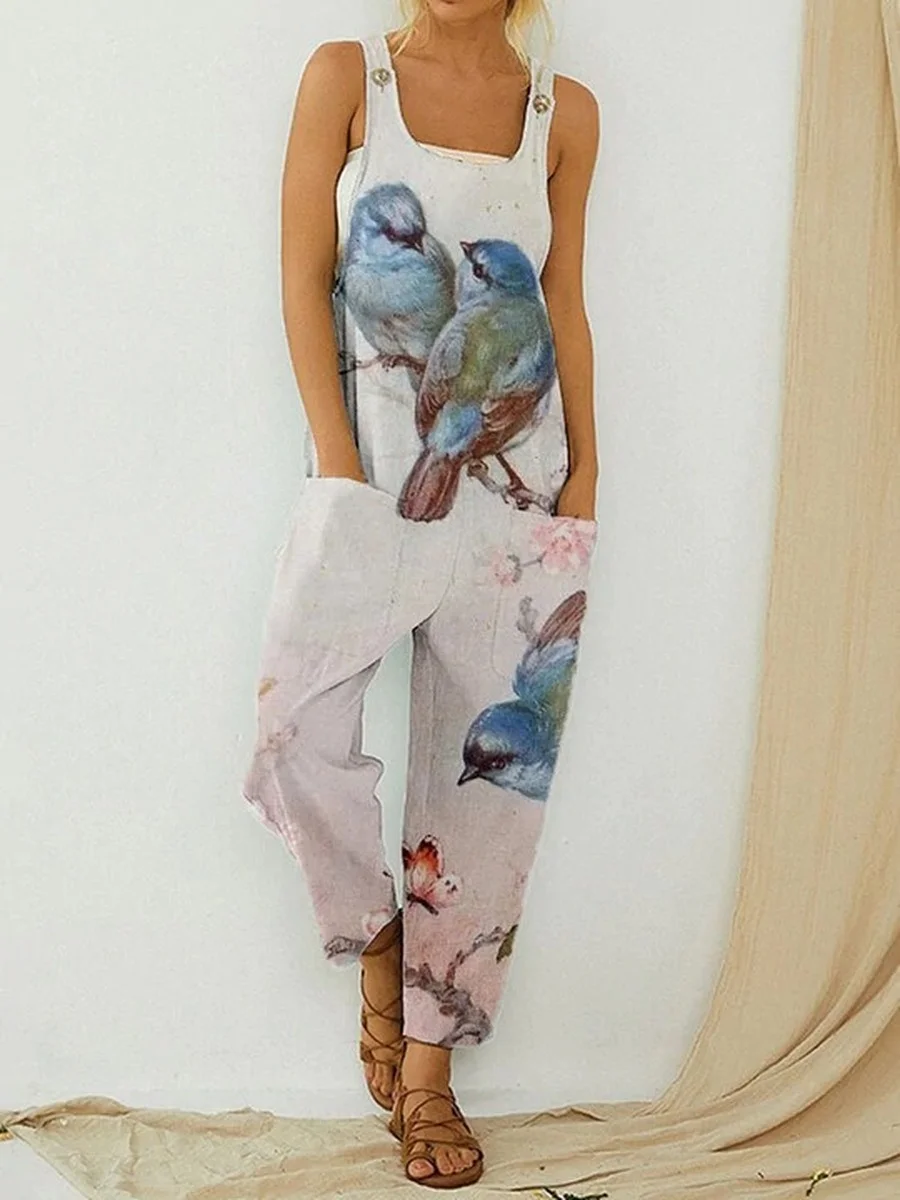 Mandylandy Women Vintage Print Loose Jumpsuit Fashion Female Casual Strap Sleeveless Pocket Romper Overalls One Pieces
Mandylandy Women Vintage Print Loose Jumpsuit Fashion Female Casual Strap Sleeveless Pocket Romper Overalls One Pieces