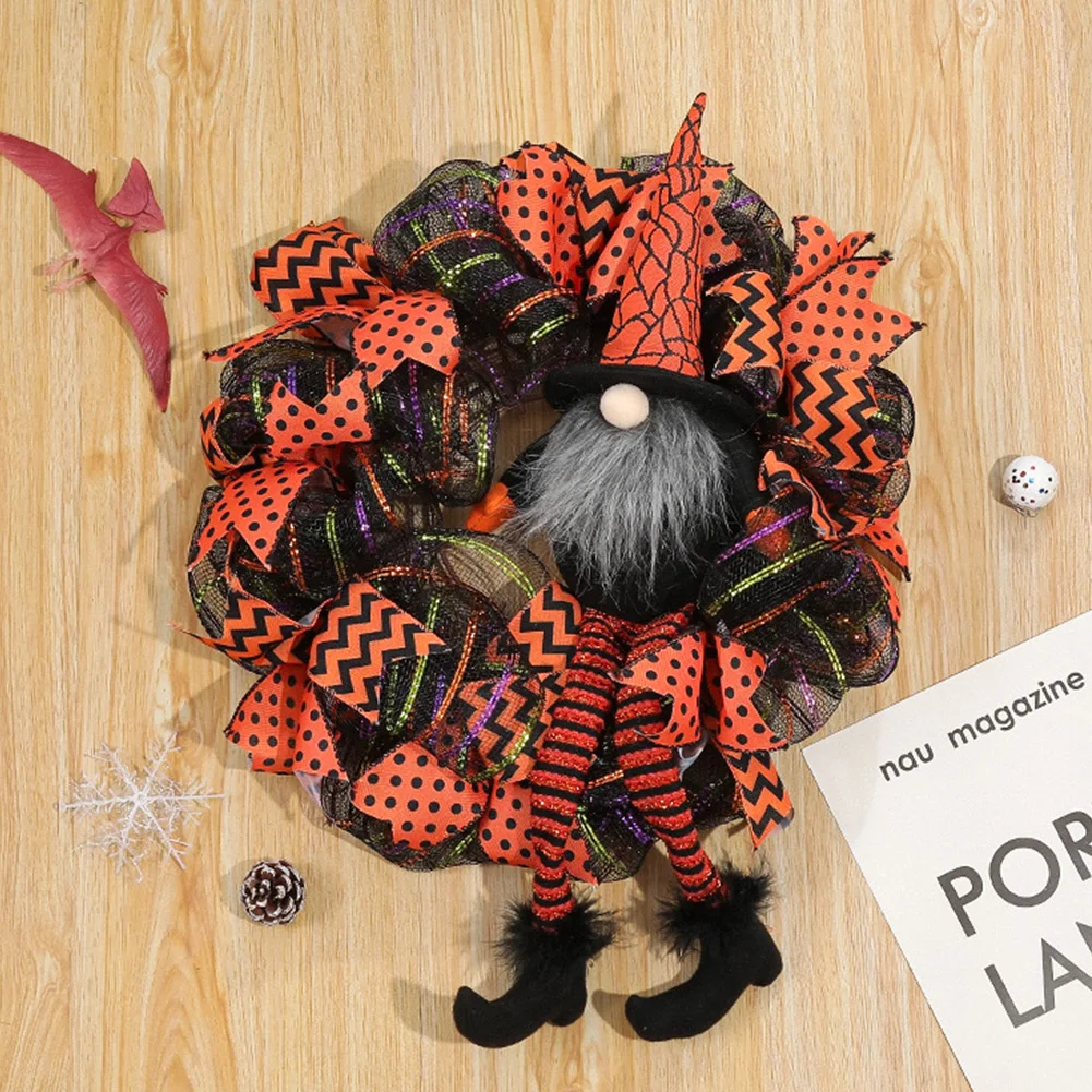 Halloween Gnome Wreath with Orange Ribbon Faceless Gnome Long Leg Wreath Handmade Halloween Door Wreath Gift Holiday Party Decor
Halloween Gnome Wreath with Orange Ribbon Faceless Gnome Long Leg Wreath Handmade Halloween Door Wreath Gift Holiday Party Decor