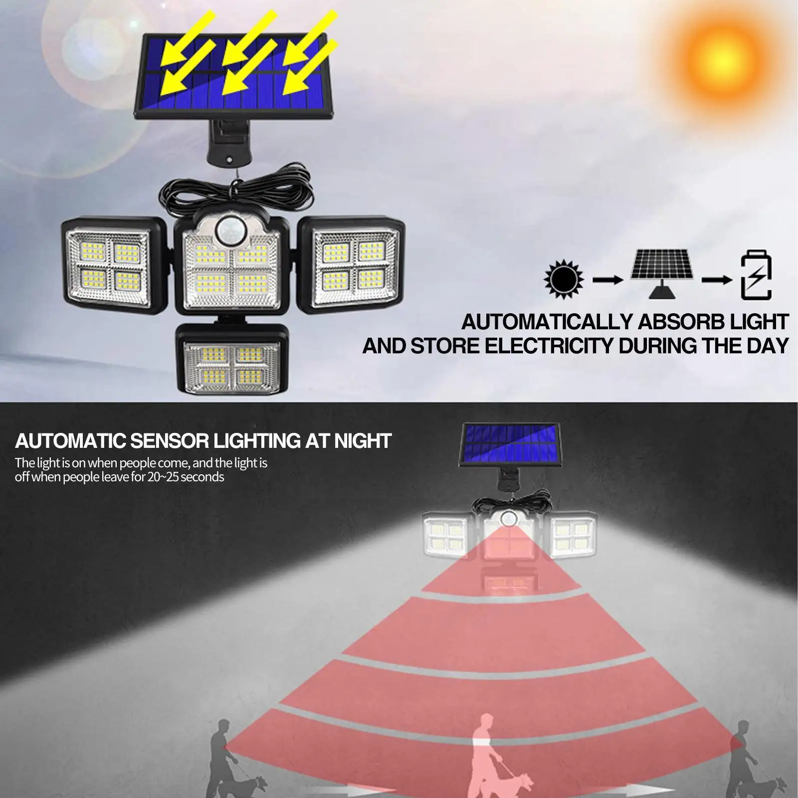 Solar Led Outdoor Light 138 171 192 Leds Motion Sensor Lamp Angle Garage Heads Lamp Lighting Wall Wide Garden Waterproof 3 G8c1
Solar Led Outdoor Light 138 171 192 Leds Motion Sensor Lamp Angle Garage Heads Lamp Lighting Wall Wide Garden Waterproof 3 G8c1