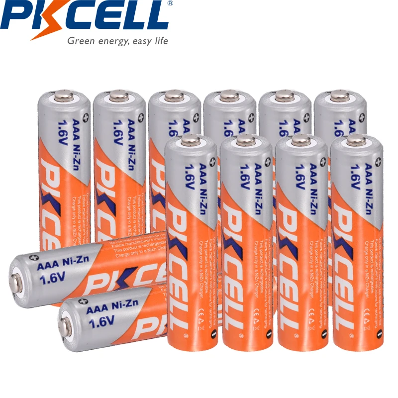 12Pcs PKCELL AAA 1.6V 900mWh Ni-Zn AAA Rechargeable Battery Batteries 3a nizn aaa batteries For Microphone, Wireless Keyboard
12Pcs PKCELL AAA 1.6V 900mWh Ni-Zn AAA Rechargeable Battery Batteries 3a nizn aaa batteries For Microphone, Wireless Keyboard