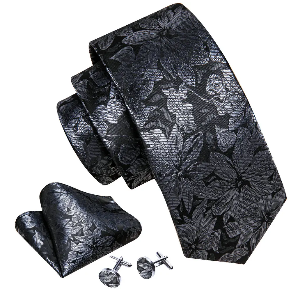 

Официальный цветочный галстук, черный мужской высококачественный Женский комплект, элегантные шелковые тканые галстуки, деловой дизайнерский галстук, Barry.Wang