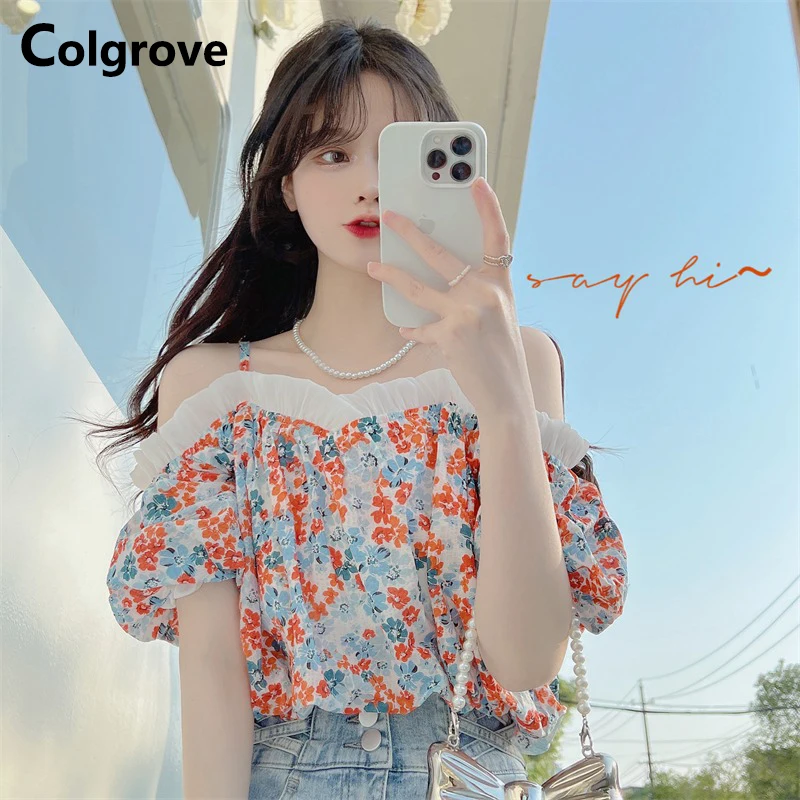 Colgrove Summer 2022 Sweet Ladies Korean Fashion Print Short Puff Sleeve Shirts Blouse Women Strap Blouse
Colgrove Summer 2022 Sweet Ladies Korean Fashion Print Short Puff Sleeve Shirts Blouse Women Strap Blouse