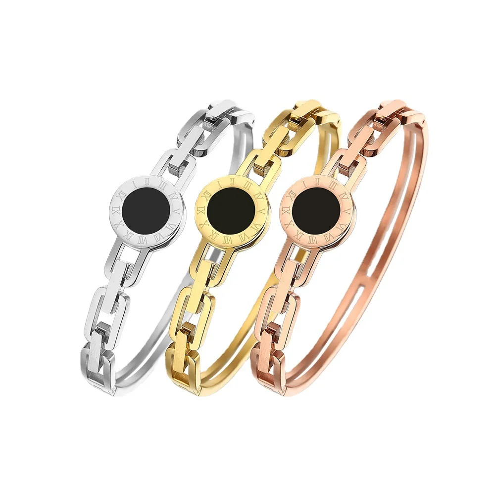 Fashion Charms Black Color Roman Number Bracelet for Women Female Wholesale Stainless Steel Men Bangles Jewelry Free Shipping
Fashion Charms Black Color Roman Number Bracelet for Women Female Wholesale Stainless Steel Men Bangles Jewelry Free Shipping