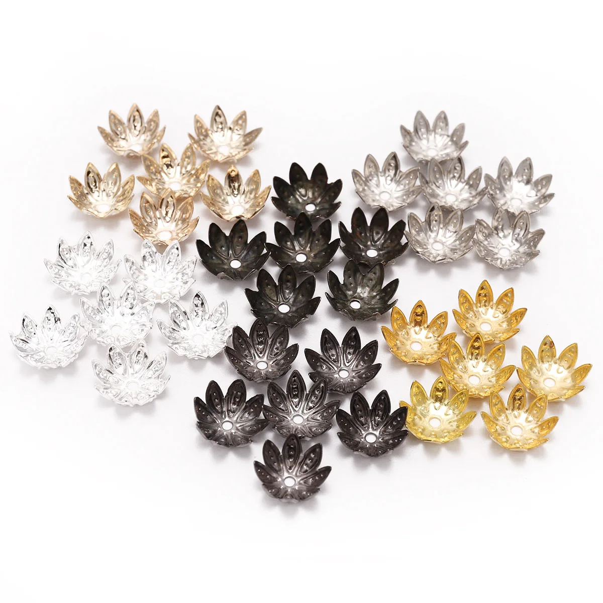 100pcs Shiny Vintage Metal Hollow Flower Spacer Beads End Caps Pendant Fashion DIY Charms Connectors Jewelry Findings
100pcs Shiny Vintage Metal Hollow Flower Spacer Beads End Caps Pendant Fashion DIY Charms Connectors Jewelry Findings