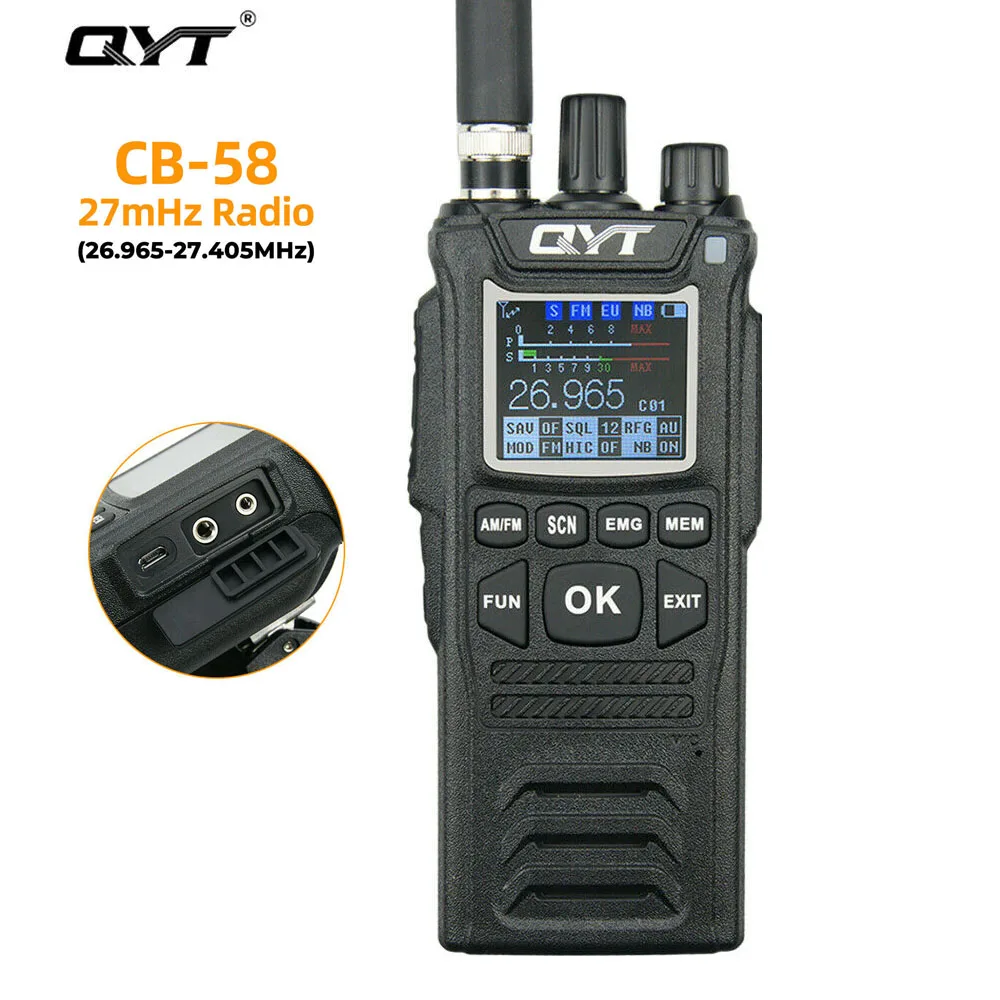 QYT CB-58 рация 27 МГц AM/FM CB радио портативный приемопередатчик ручной 4 Вт 4100 мА · ч 40 каналов AM/FM Citizen Band Радио
QYT CB-58 рация 27 МГц AM/FM CB радио портативный приемопередатчик ручной 4 Вт 4100 мА · ч 40 каналов AM/FM Citizen Band Радио