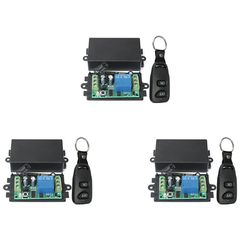 3X DC 12V 10A 1Ch Wireless Remote Control Switch System Receiver Transmitter 2 Buttons Waterproof Remote 433Mhz
3X DC 12V 10A 1Ch Wireless Remote Control Switch System Receiver Transmitter 2 Buttons Waterproof Remote 433Mhz