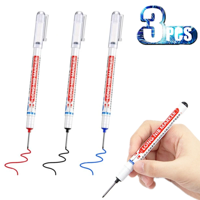 3PCS 20mm Long Nib Marker Multifunction Writing Carpenter Quick Drying Marker Pen Deep Hole Home Decoration Water Resistant Pens
3PCS 20mm Long Nib Marker Multifunction Writing Carpenter Quick Drying Marker Pen Deep Hole Home Decoration Water Resistant Pens