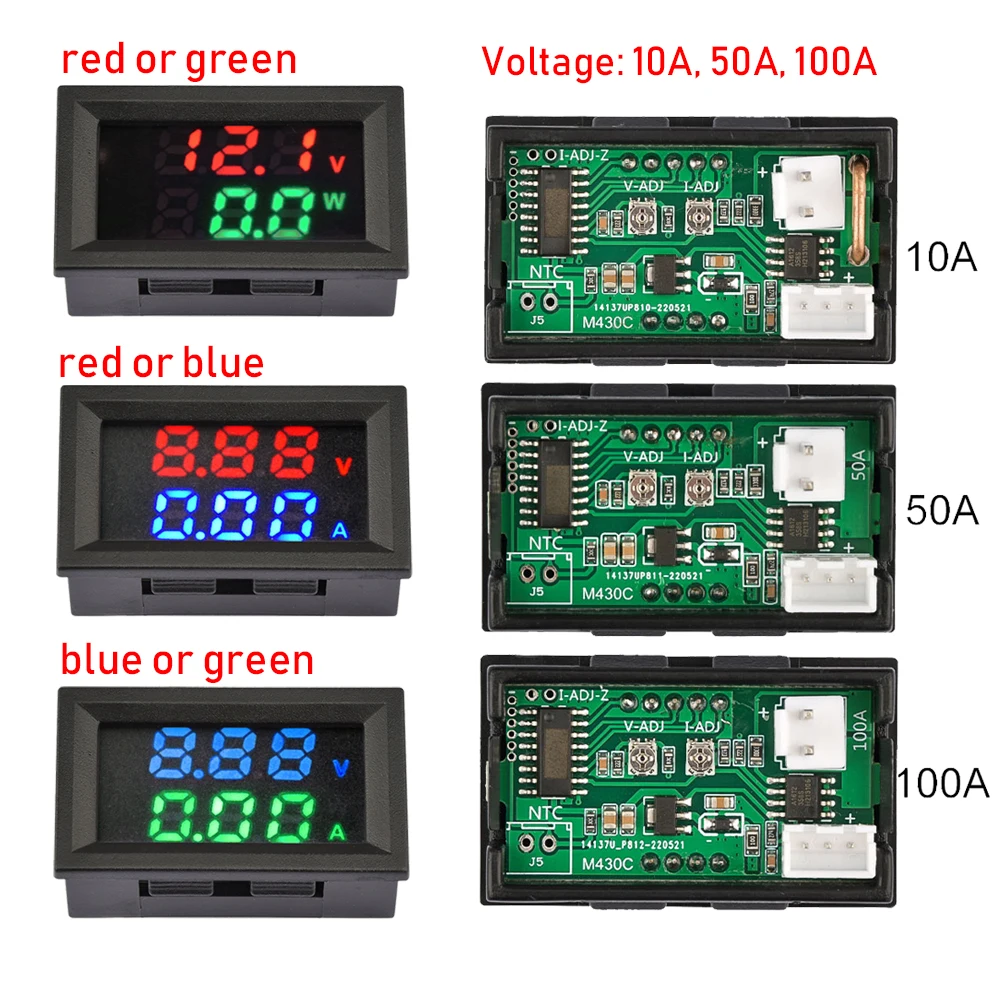 M430 DC 4-30V voltage and current power meter 10A 50A 100A digital display voltage and current meter suitable module for cars
M430 DC 4-30V voltage and current power meter 10A 50A 100A digital display voltage and current meter suitable module for cars