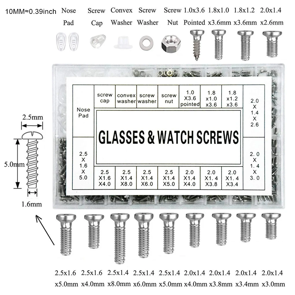 

Eyeglass Repair Tool Kit Screws Nose Pads Screwdriver Tweezer Cleaning Cloth Assortment Set for Eyeglasses Sunglasses
