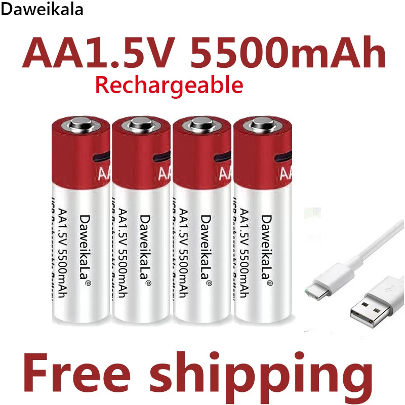 2021New AA USB rechargeable Li ion battery 1.5V AA 5500mah / Li ion battery watch for toys MP3 player thermometer keyboard
2021New AA USB rechargeable Li ion battery 1.5V AA 5500mah / Li ion battery watch for toys MP3 player thermometer keyboard