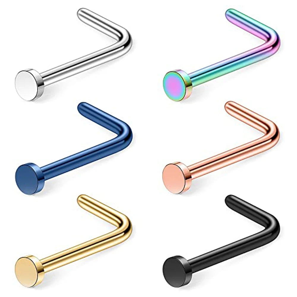 WKOUD 2PCS Surgical Steel Nose Stud Ring L Shaped With Flat Top Piercing Jewelry Body Jewelry Pirecing 1.5mm 2mm 2.5mm 3mm
WKOUD 2PCS Surgical Steel Nose Stud Ring L Shaped With Flat Top Piercing Jewelry Body Jewelry Pirecing 1.5mm 2mm 2.5mm 3mm