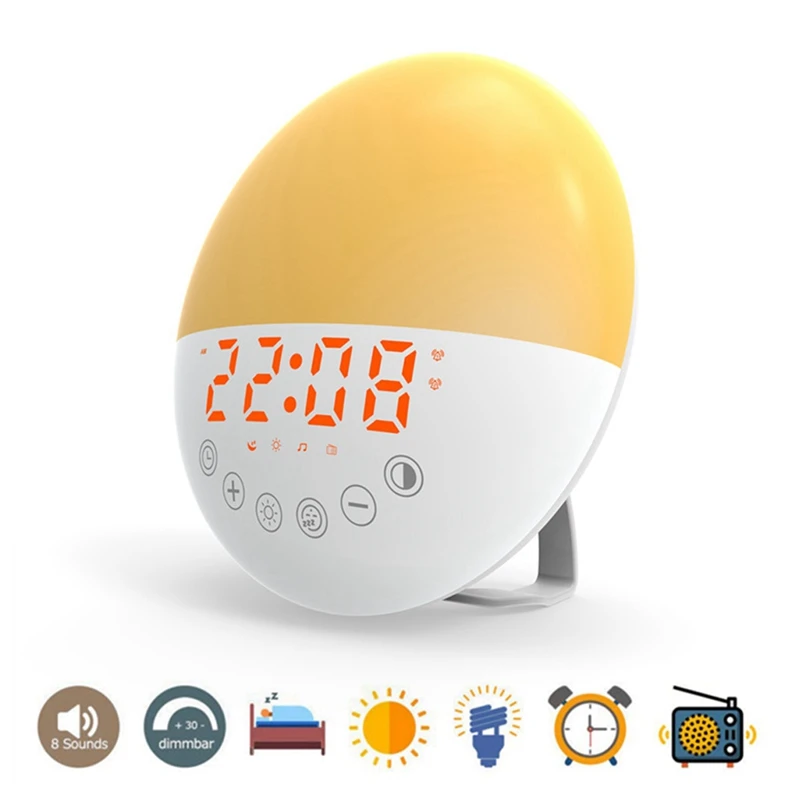 Sunrise Alarm Clock Wake Up Light With Dual Alarms And Snooze Function,30Levels Brightness Night Light, FM Radio
Sunrise Alarm Clock Wake Up Light With Dual Alarms And Snooze Function,30Levels Brightness Night Light, FM Radio