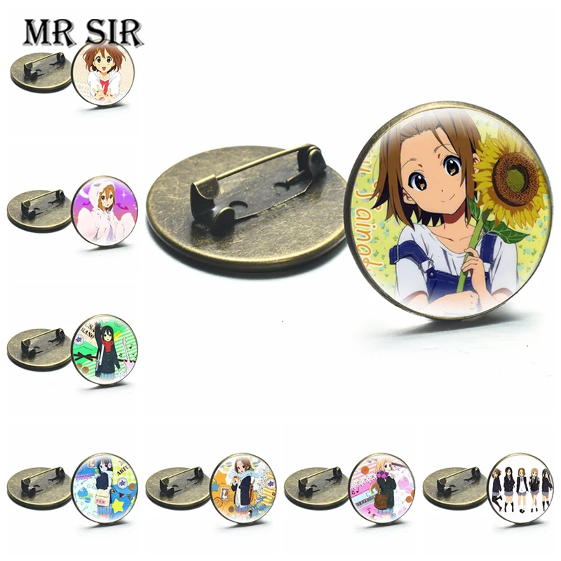 

Anime K-ON Cosplay Badges Cartoon Figure Hirasawa Yui Brooch Icon Collection Akiyama Mio Breastpin Clothing Backpacks Decoration