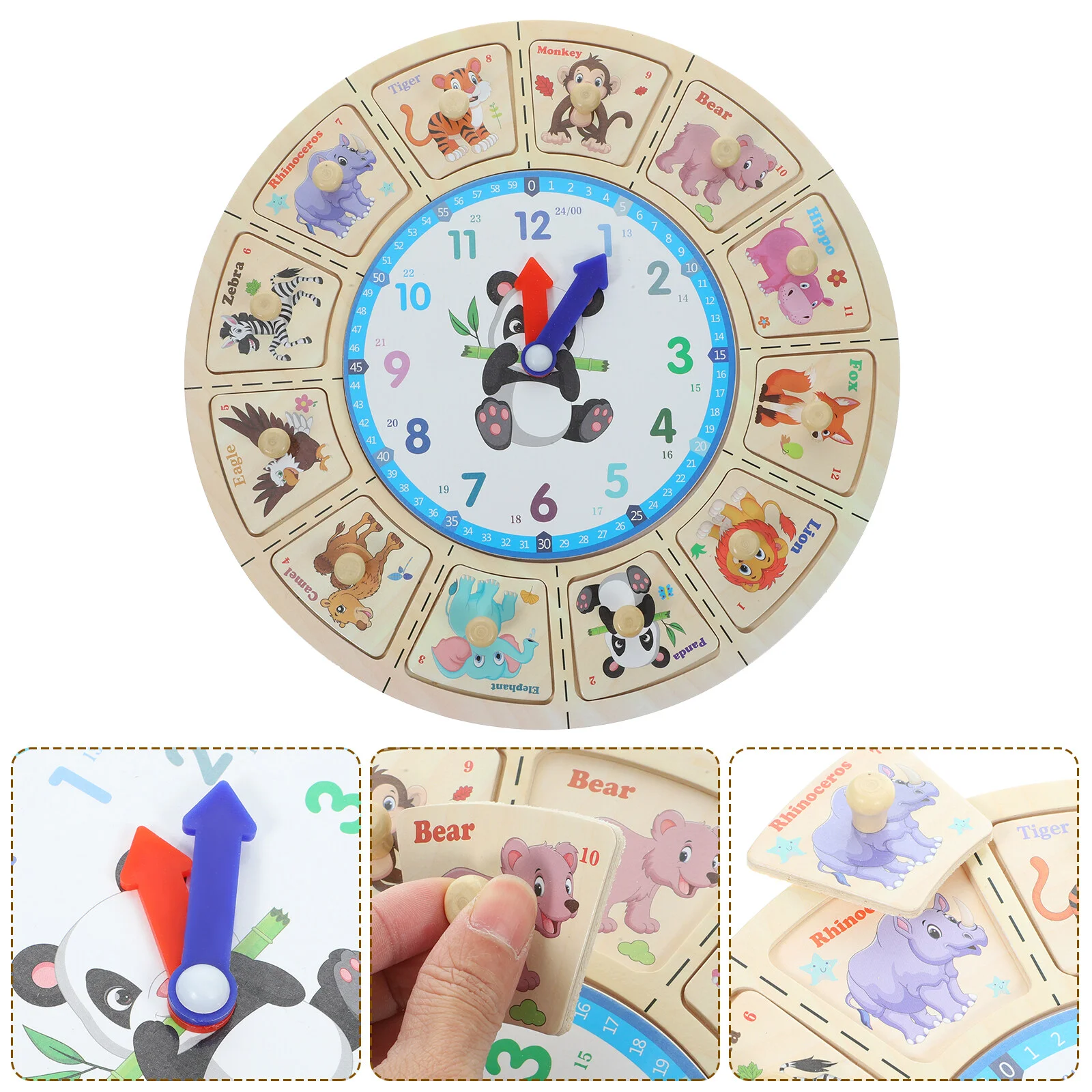 Jigsaw Teaching Clock Portable Kids Educational Games 5-7 Puzzles Toddlers Wooden
Jigsaw Teaching Clock Portable Kids Educational Games 5-7 Puzzles Toddlers Wooden