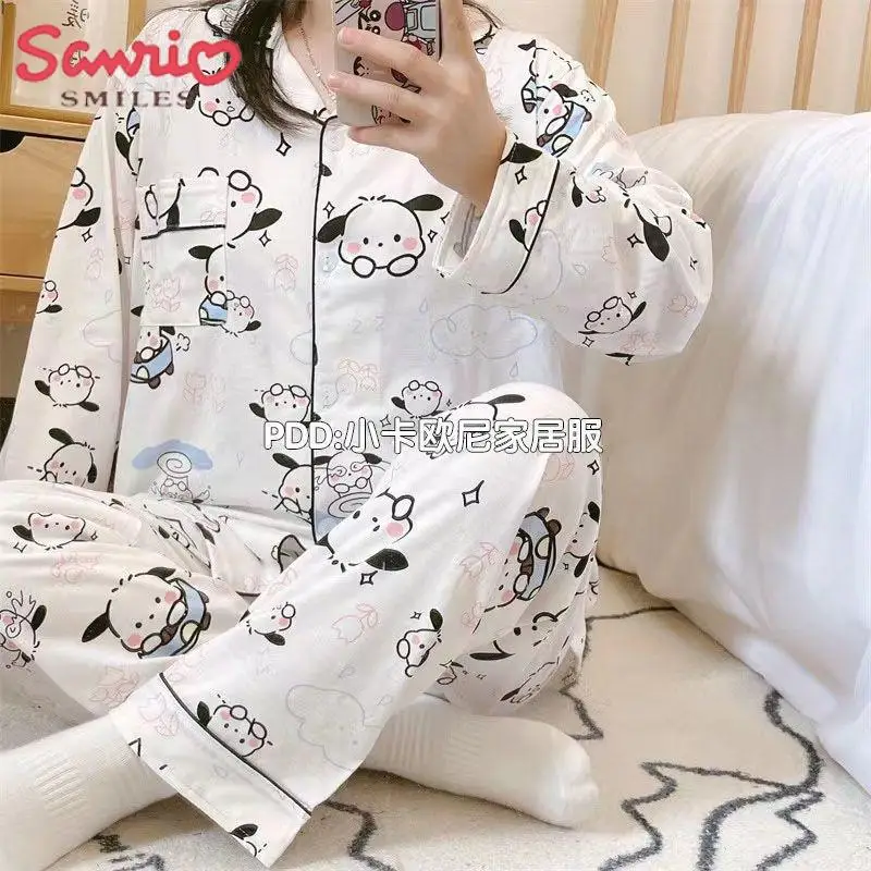 Kawaii Sanrio Аниме Коллекция Женская пижама с коротким рукавом комплект Hello Kitty, симпатичная летняя Домашняя одежда полакко два упаковки подарок
Kawaii Sanrio Аниме Коллекция Женская пижама с коротким рукавом комплект Hello Kitty, симпатичная летняя Домашняя одежда полакко два упаковки подарок