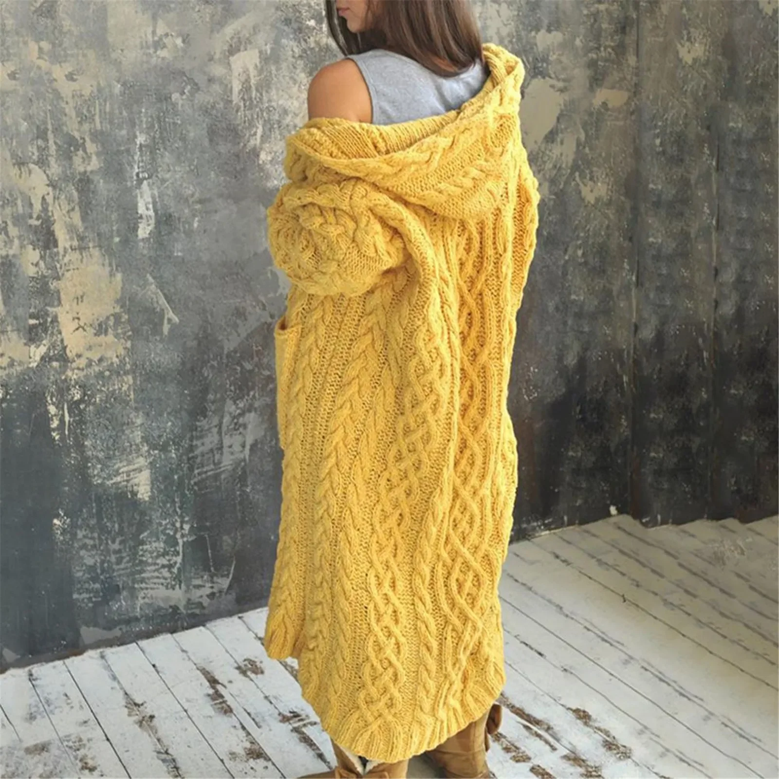 NEW2023 Women Winter Long Cardigans Coat Solid Color Long Sleeve Braid Knit Cardigan Hooded Sweater Coat Overcoat Loose Sweaters
NEW2023 Women Winter Long Cardigans Coat Solid Color Long Sleeve Braid Knit Cardigan Hooded Sweater Coat Overcoat Loose Sweaters