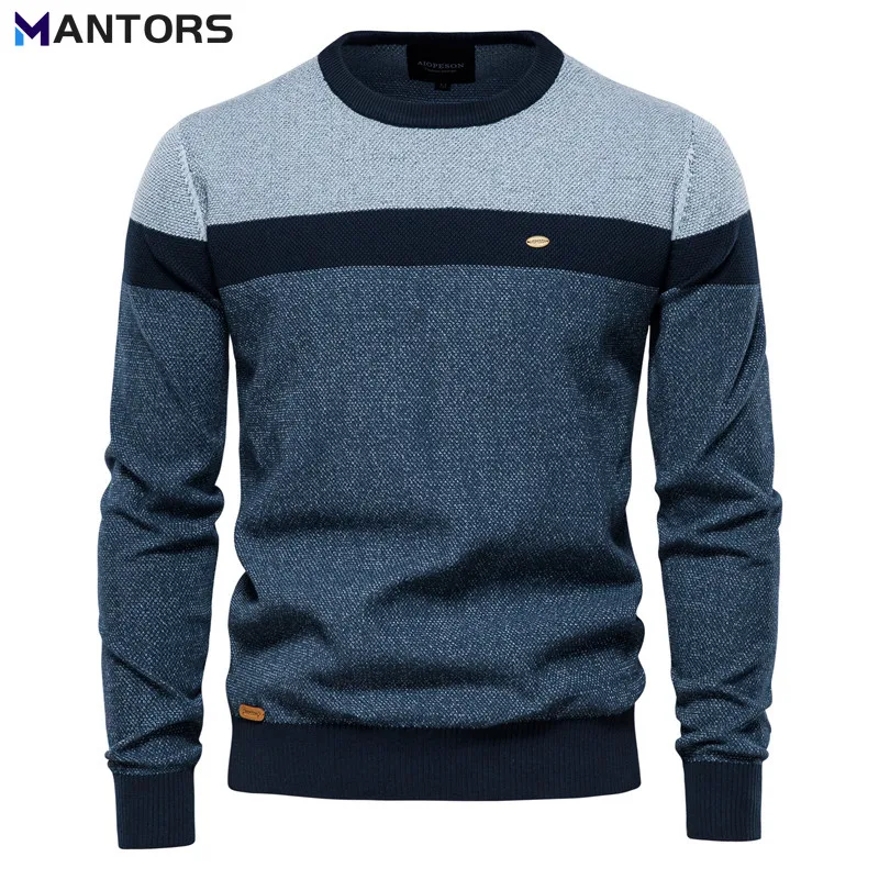 MANTORS Sweater Men Casual Round Neck High Quality Pullover Cotton Knitted Sweaters Mens Autumn Winter Fashion Spliced Sweaters
MANTORS Sweater Men Casual Round Neck High Quality Pullover Cotton Knitted Sweaters Mens Autumn Winter Fashion Spliced Sweaters