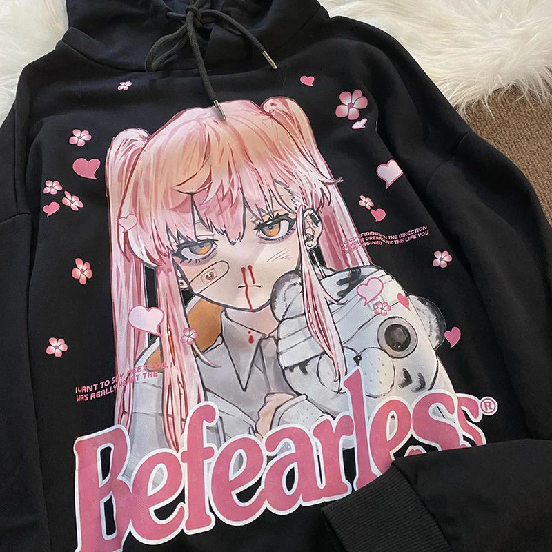 Emo Style Women Streetwear Goth Anime printed Sweatshirts Kawaii Long Sleeve Comics girl hoodies Y2k sports Pullover Alt Clothes
Emo Style Women Streetwear Goth Anime printed Sweatshirts Kawaii Long Sleeve Comics girl hoodies Y2k sports Pullover Alt Clothes