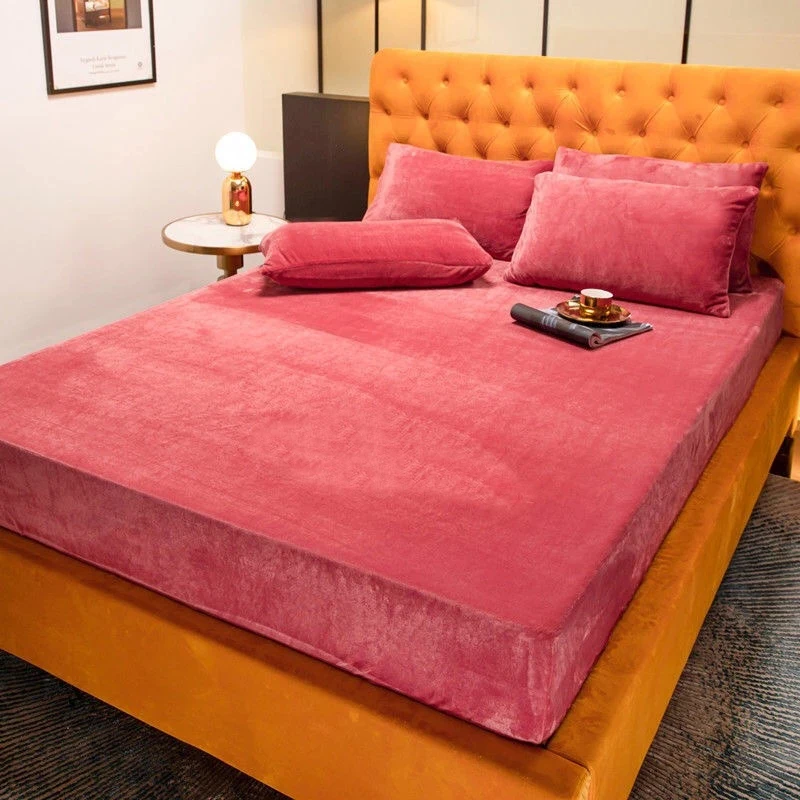Winter warm velvet elastic fitted sheet mattress cover coral fleece bedspread bed linen double bed protector king size
Winter warm velvet elastic fitted sheet mattress cover coral fleece bedspread bed linen double bed protector king size